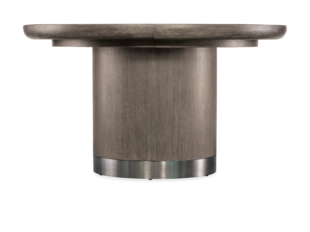 Modern Mood Round Dining Table with 1-18in Leaf - Mink Finish.