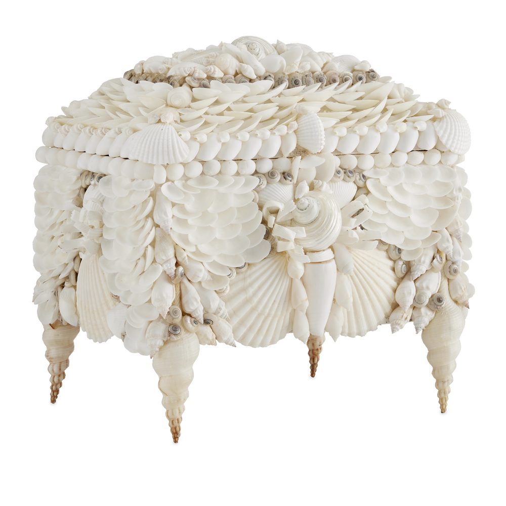 Boardwalk White Shell Jewelry Box.