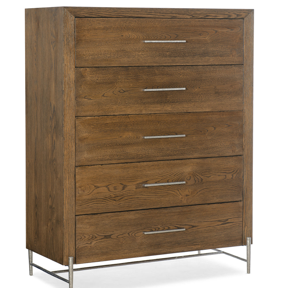 Chapman Five-Drawer Chest - Metal Base.