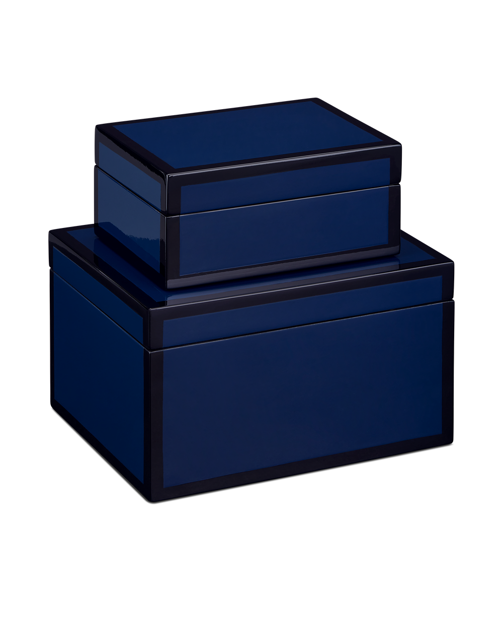 Navy Lacquer Box Set of 2.