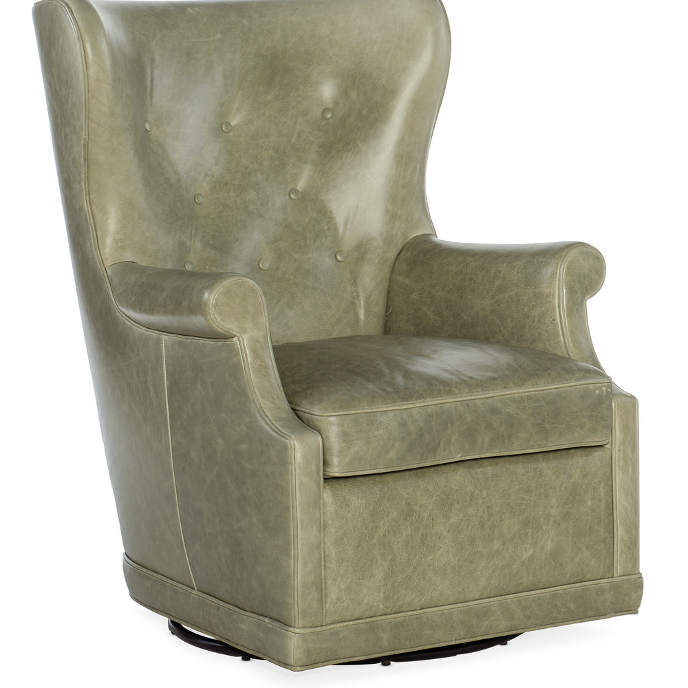 Mai Wing Swivel Club Chair - Bellaire Tranquil Sage