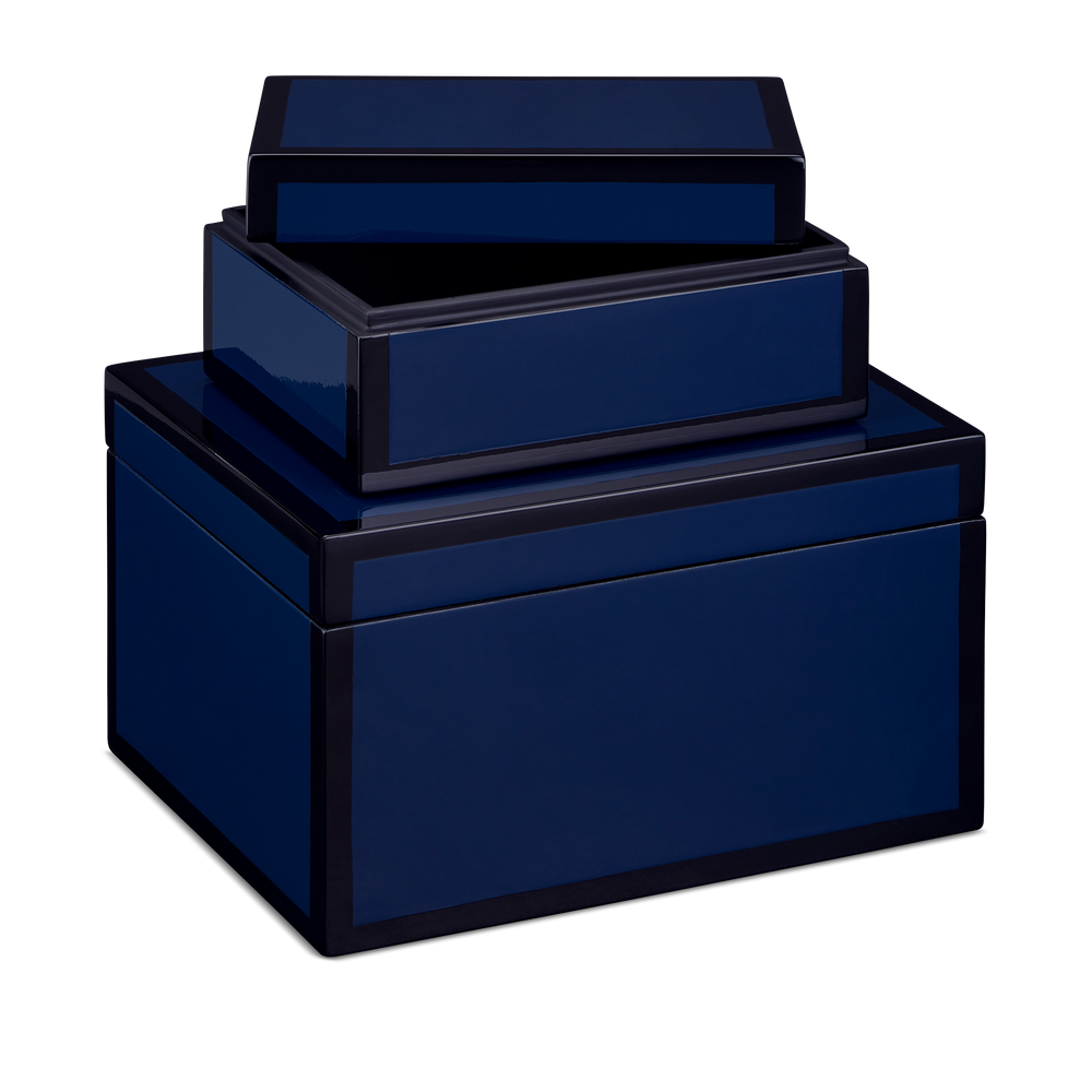 
                      
                        Navy Lacquer Box Set of 2.
                      
                    