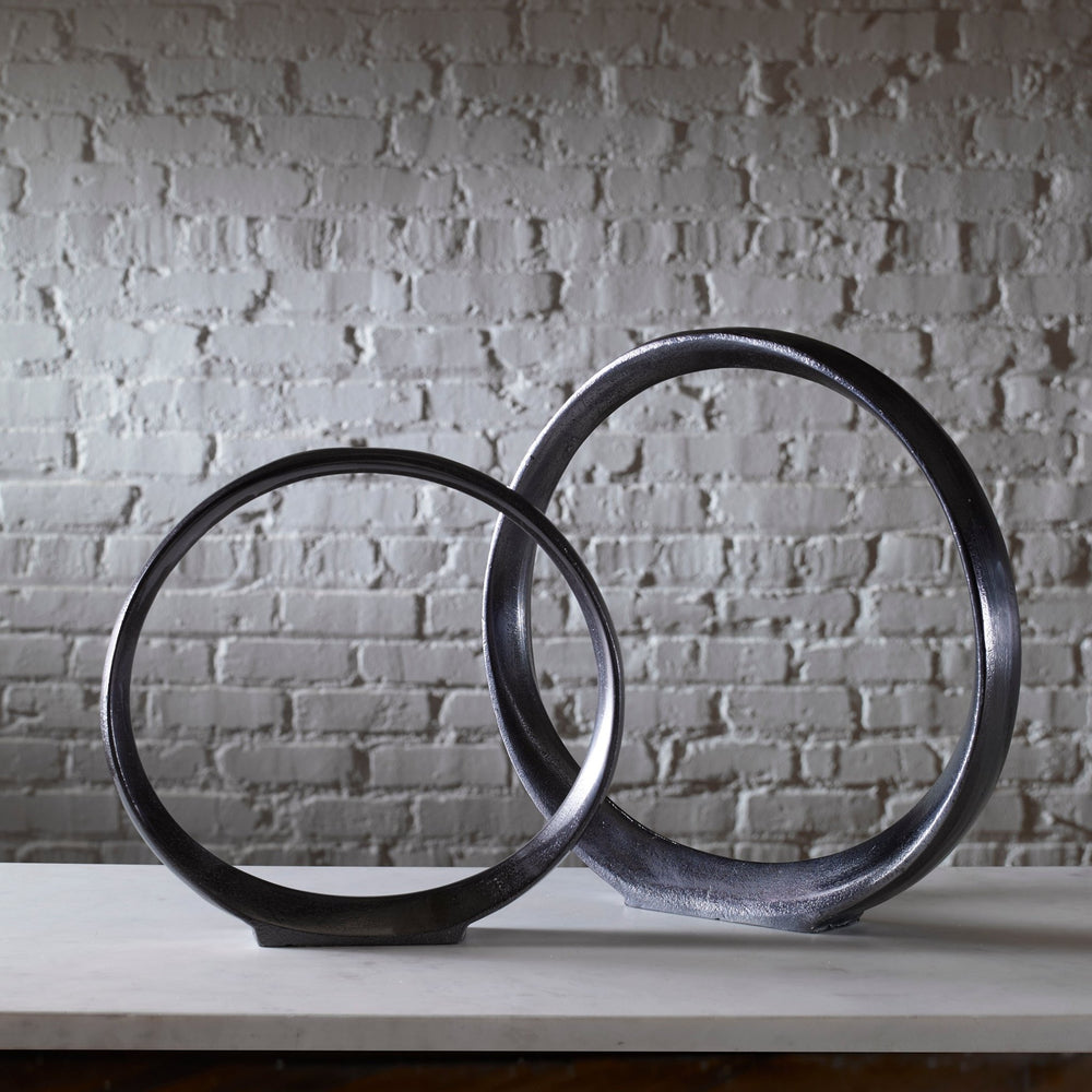 
                      
                        Orbits Black Ring Sculptures, S/2 - #shop_name Accessories
                      
                    