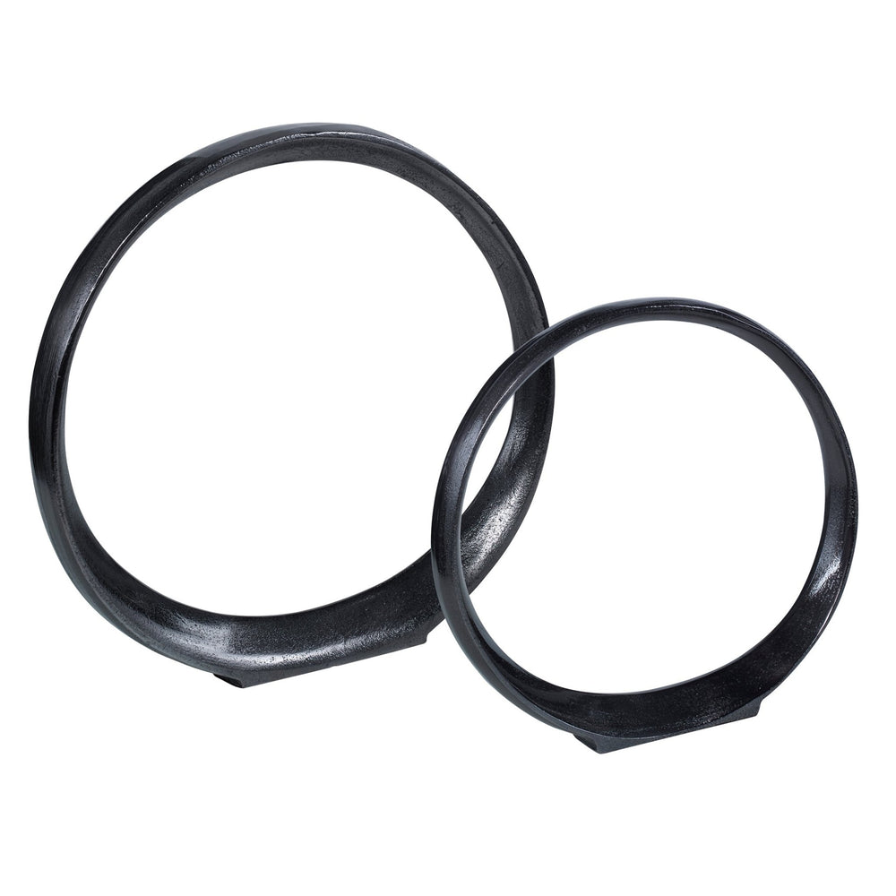 
                      
                        Orbits Black Ring Sculptures, S/2 - #shop_name Accessories
                      
                    