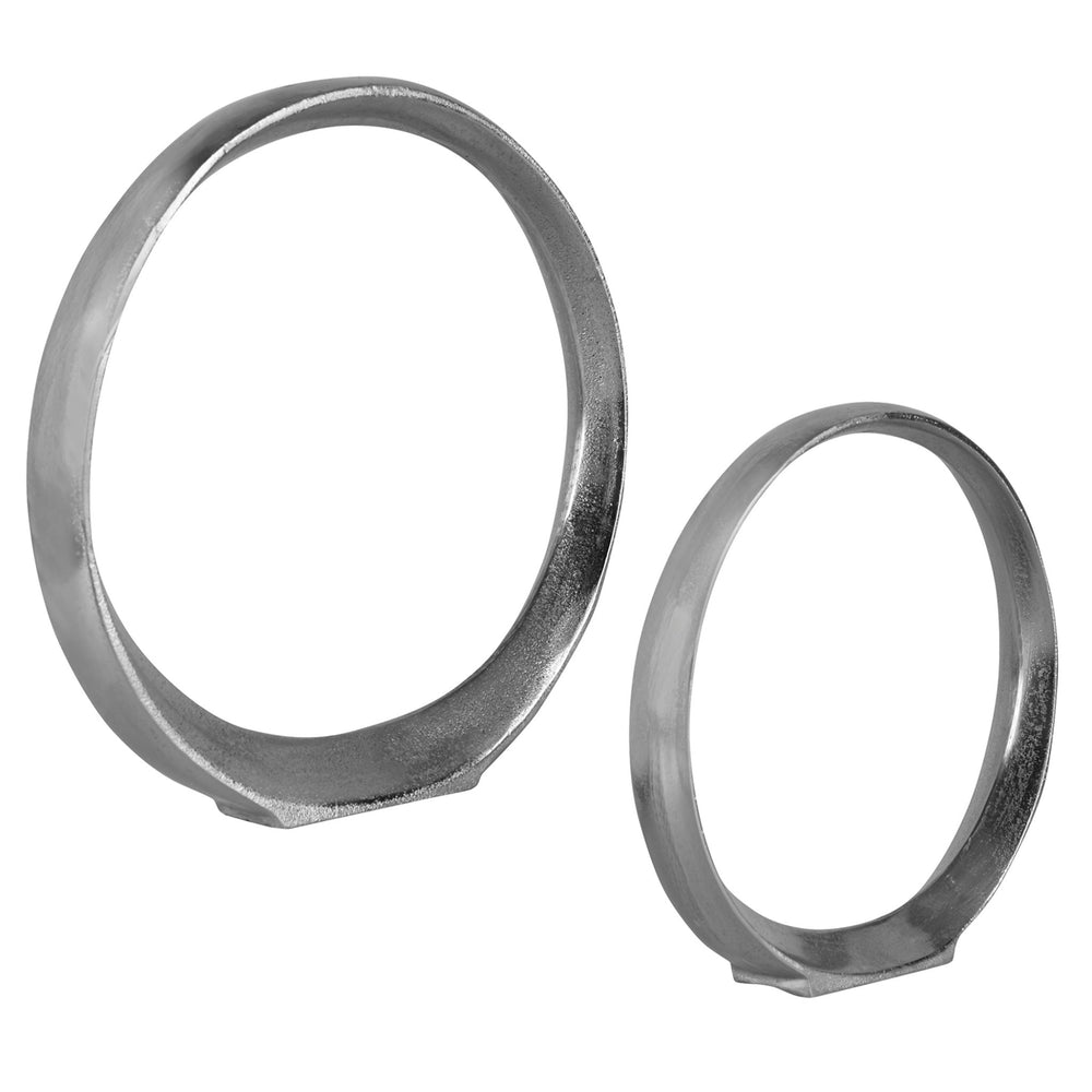 Orbits Nickel Ring Sculptures, S/2 - #shop_name Accessories