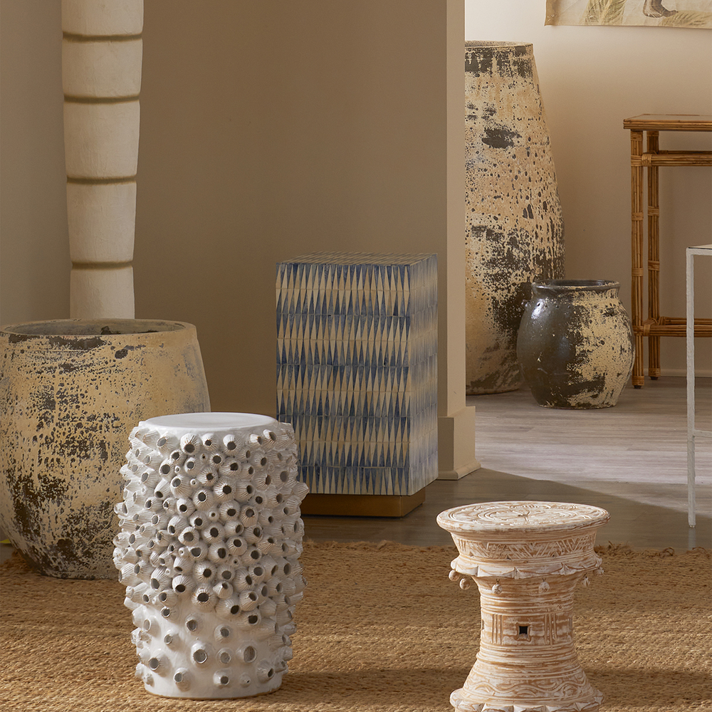
                      
                        Nadene Blue & White Accent Table
                      
                    