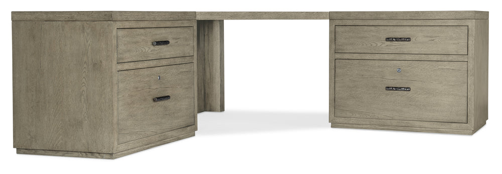 Linville Falls Corner Desk with Two Lateral Files.