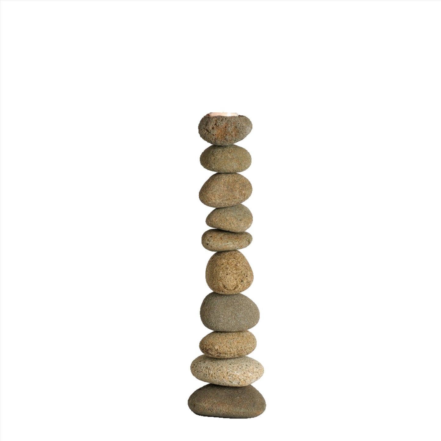 PebbleStack™ candleholder 4.3 dia x 15.7 in. (set of 2) - #shop_name