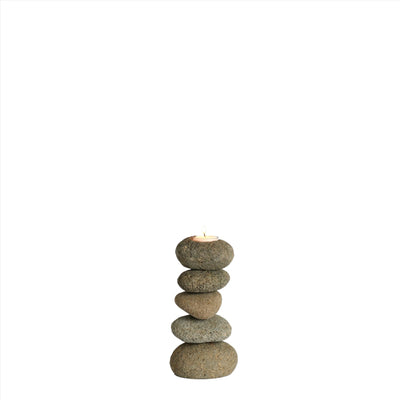 PebbleStack™ candleholder 4.3 dia x 7.9 in. (set of 2)