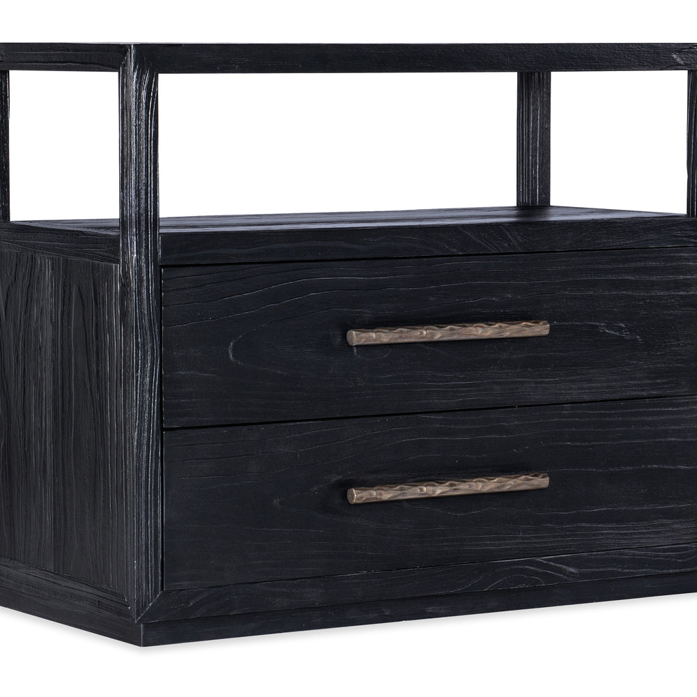 Linville Falls Shou Sugi Ban Two Drawer Nightstand.
