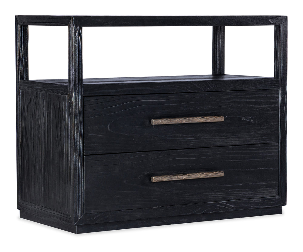 Linville Falls Shou Sugi Ban Two Drawer Nightstand.