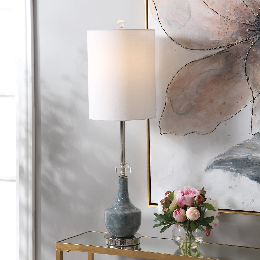 Piers Mottled Blue Buffet Lamp - #shop_name Table Lamps