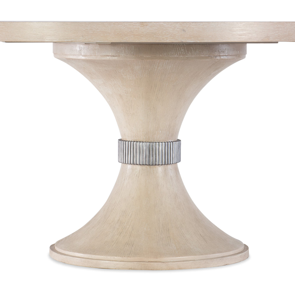 Nouveau Chic Round Pedestal Dining Table.