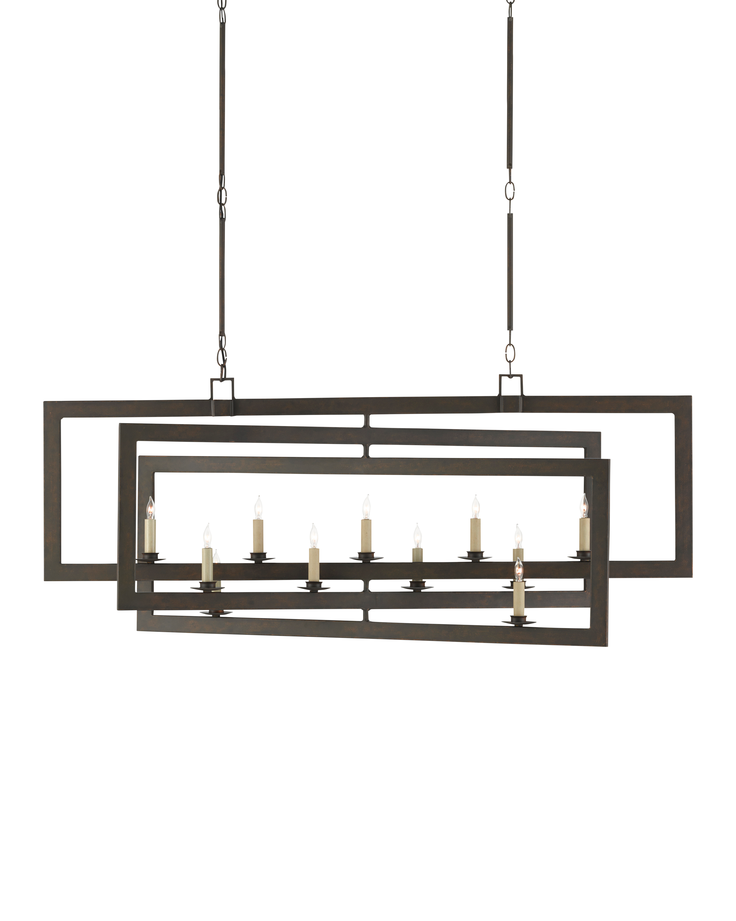 Middleton Rectangular Bronze Chandelier - Thumbnail 4