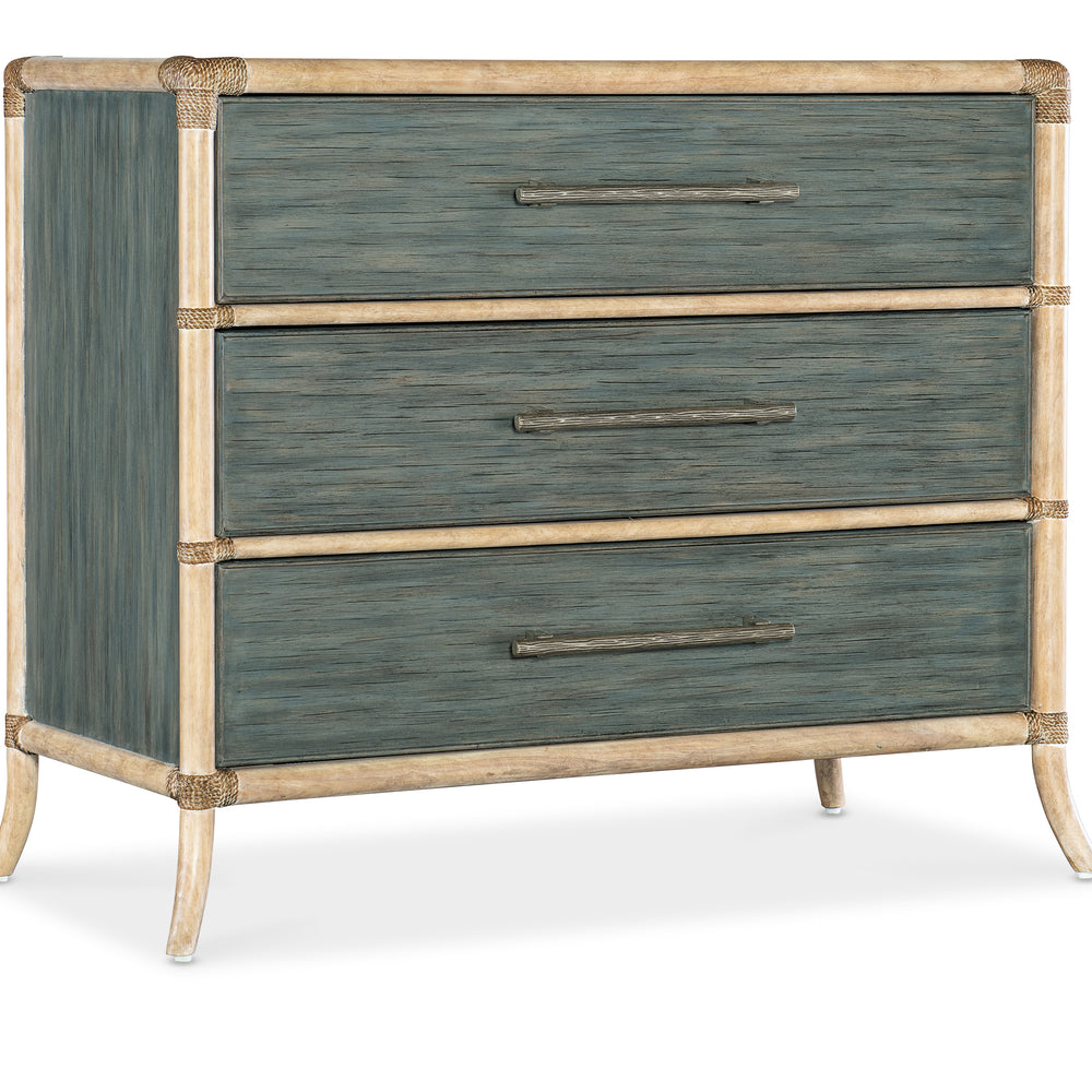 Retreat Pole Rattan Chest - Blue.
