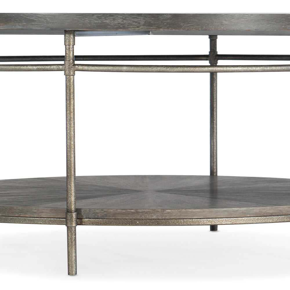 Round Cocktail Table - Medium Wood.
