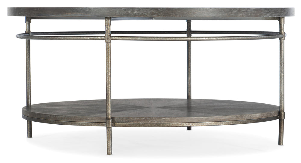 Round Cocktail Table - Medium Wood.
