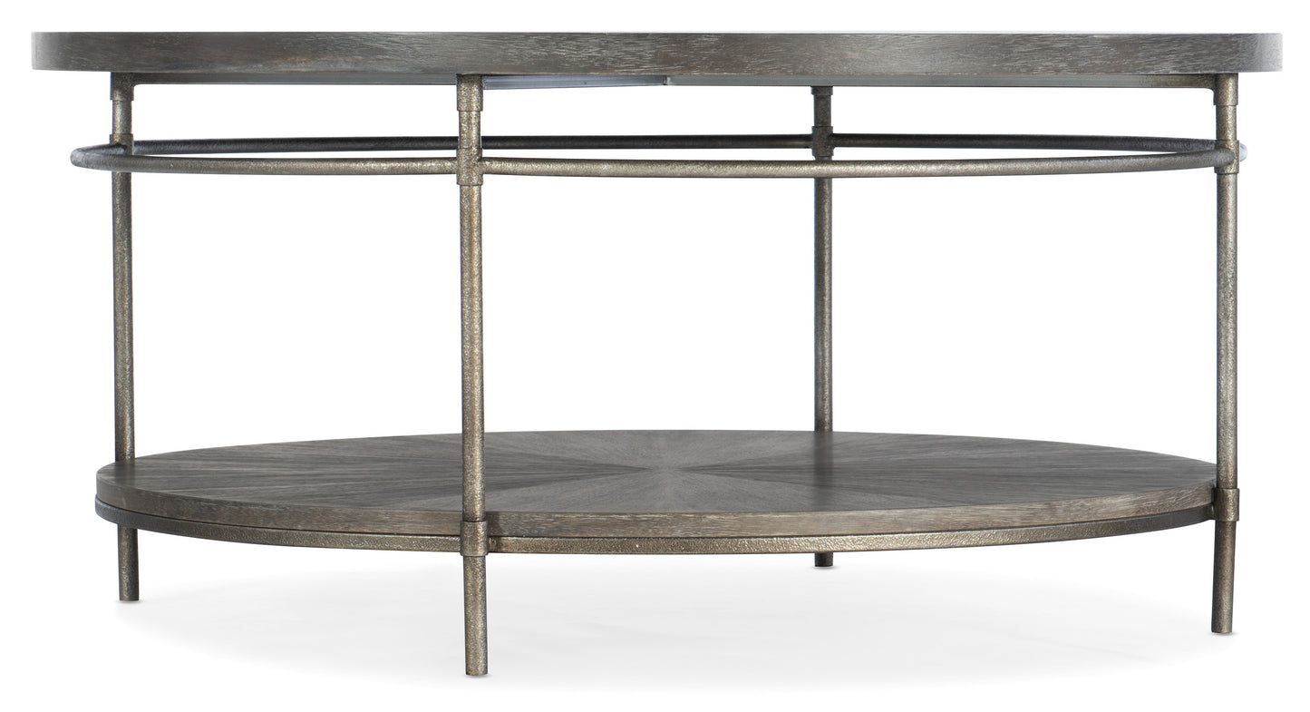 Round Cocktail Table - Medium Wood.