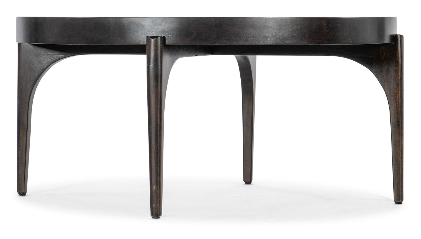 Commerce & Market Round Cocktail Table - Dark Natural Wood