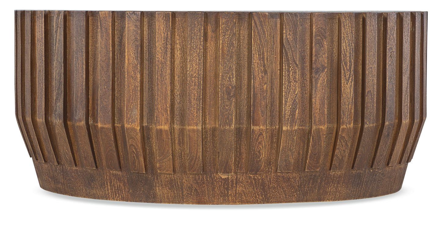 Commerce and Market Gears Round Cocktail Table.