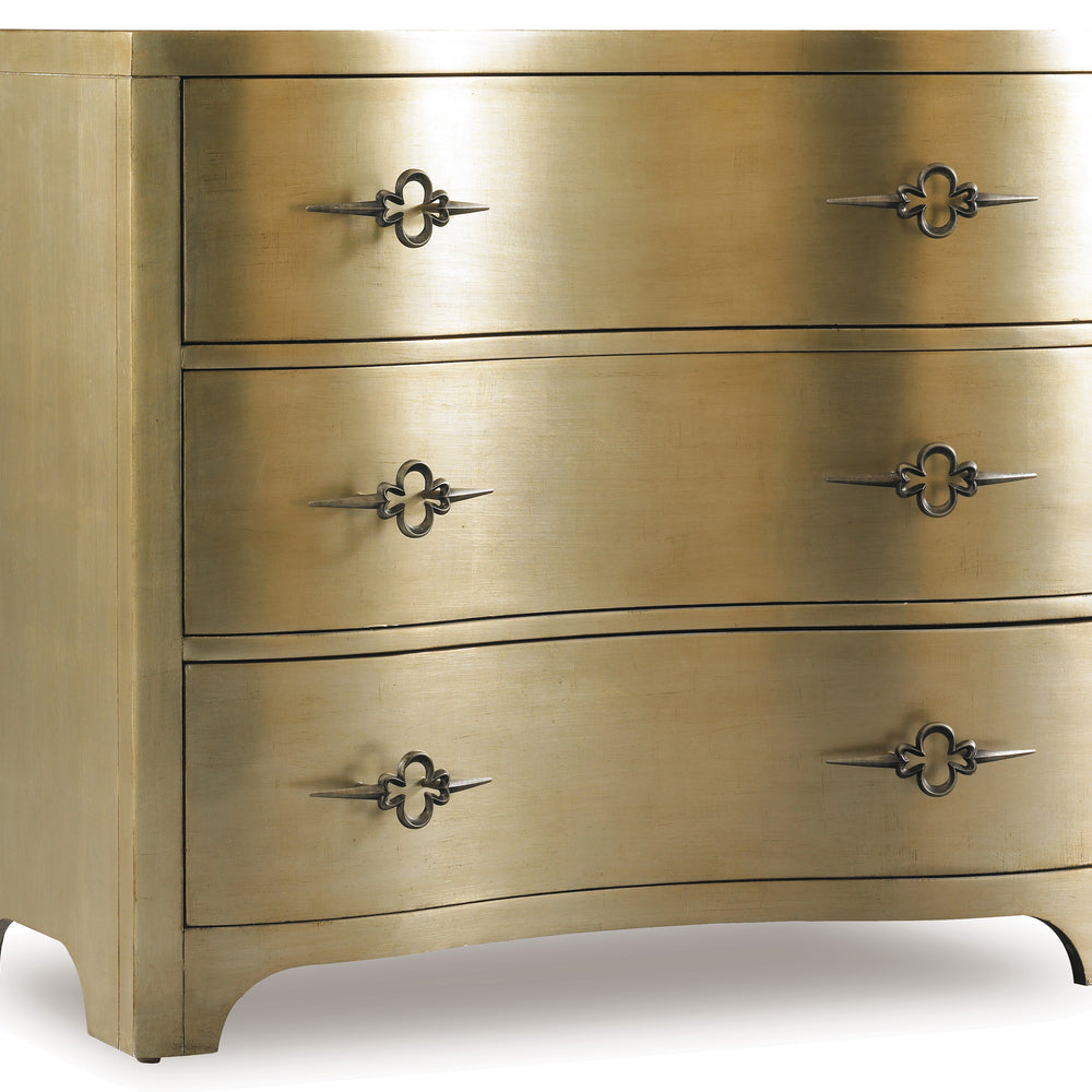 Sanctuary Three-Drawer Shaped Front Gold Chest