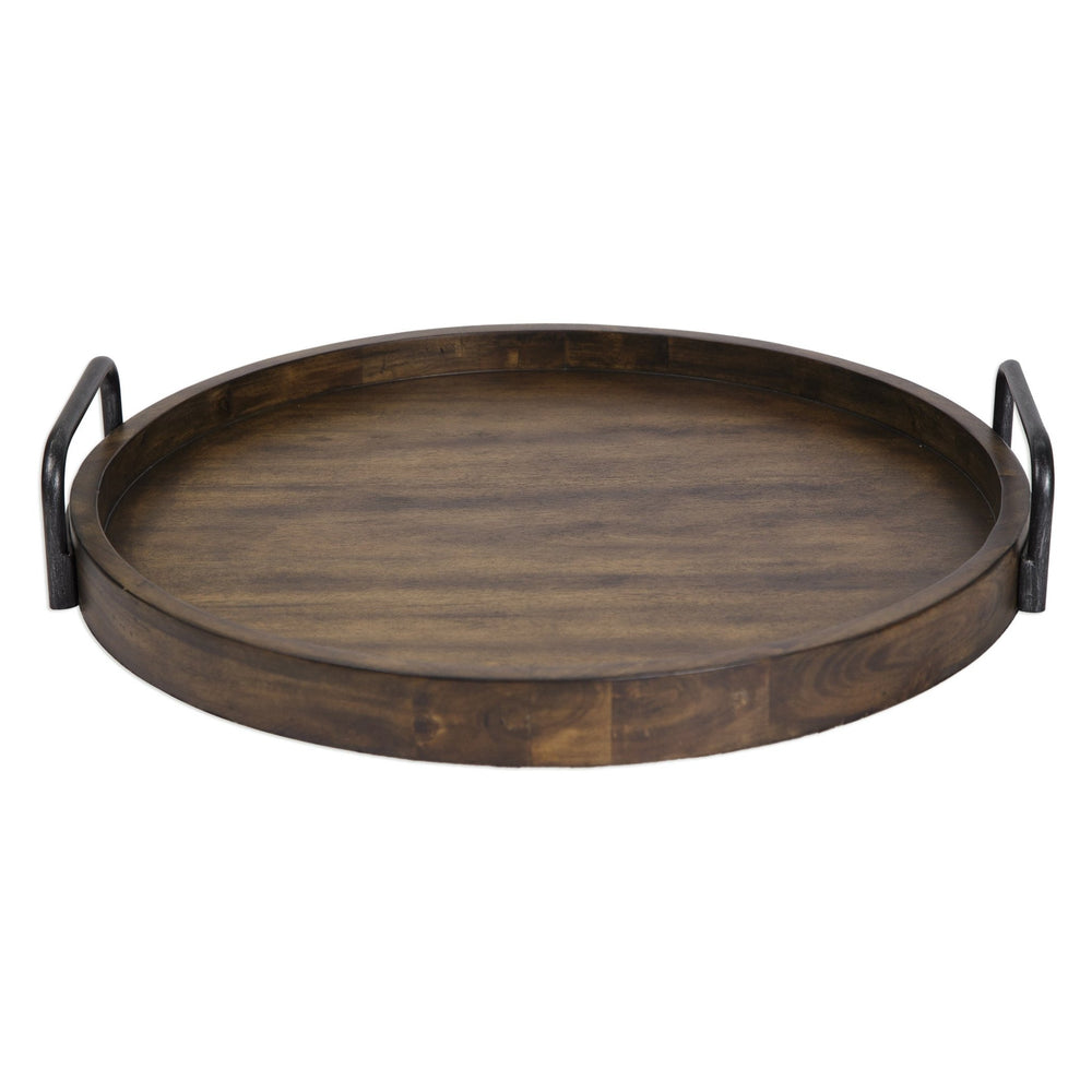 Reine Round Wooden Tray - #shop_name Accessories