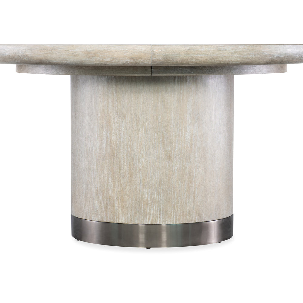 Modern Mood Round Dining Table with 1-18in Leaf - Diamond Finish.