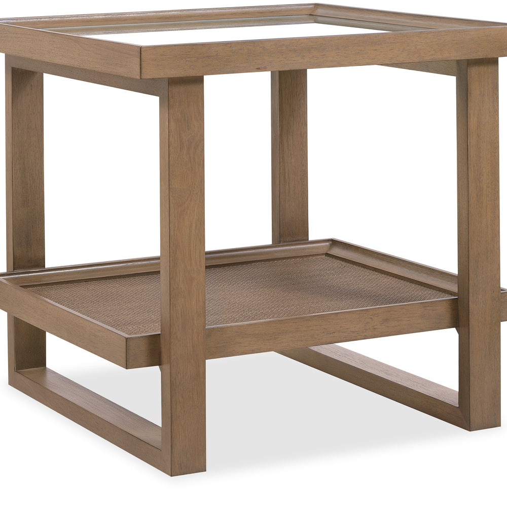 Sonnet Square End Table - Tempered Glass Top
