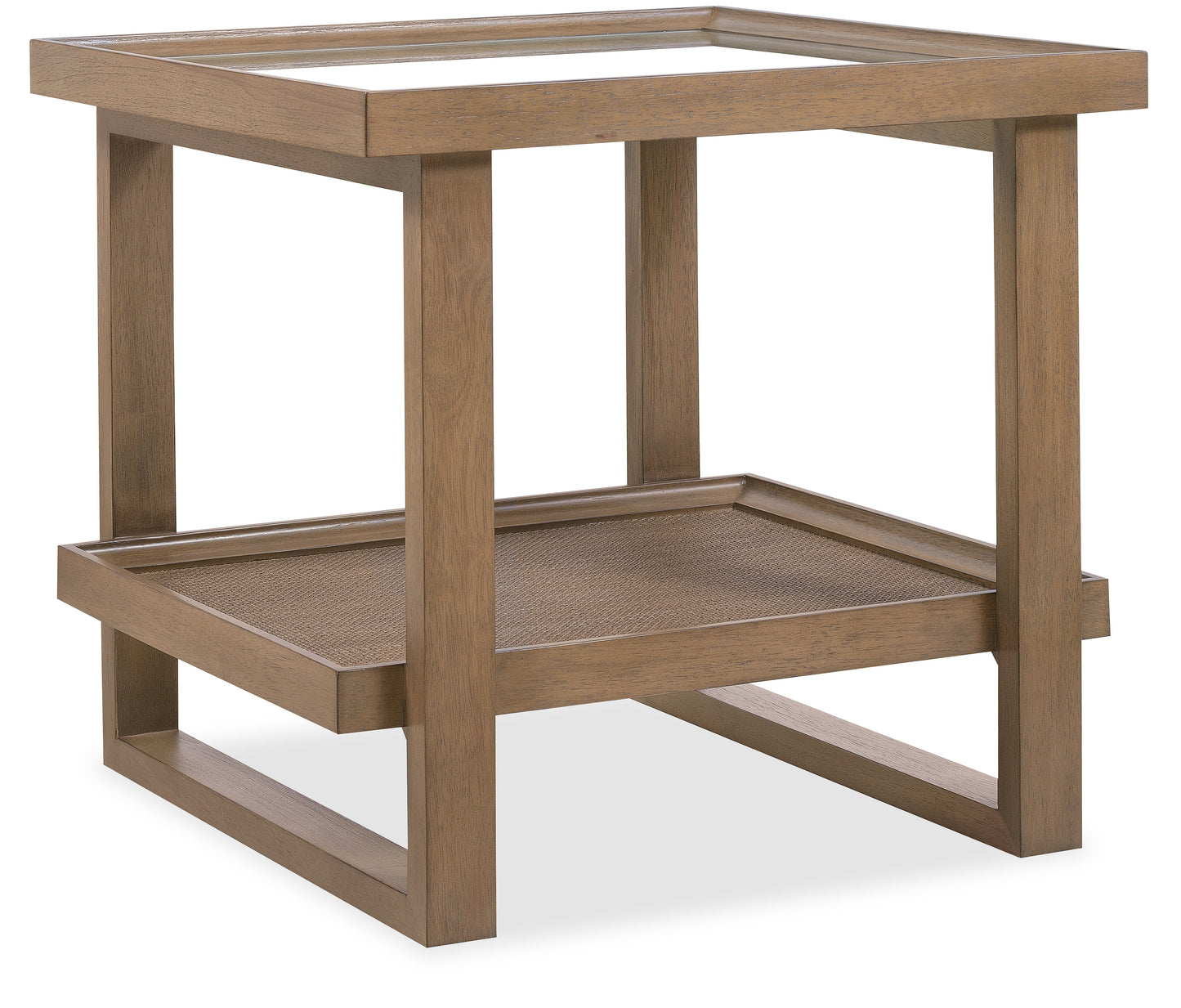 Sonnet Square End Table - Tempered Glass Top