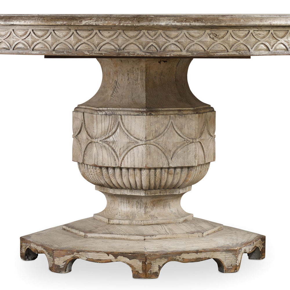 Chatelet Round Dining Table with One 20'' Leaf.
