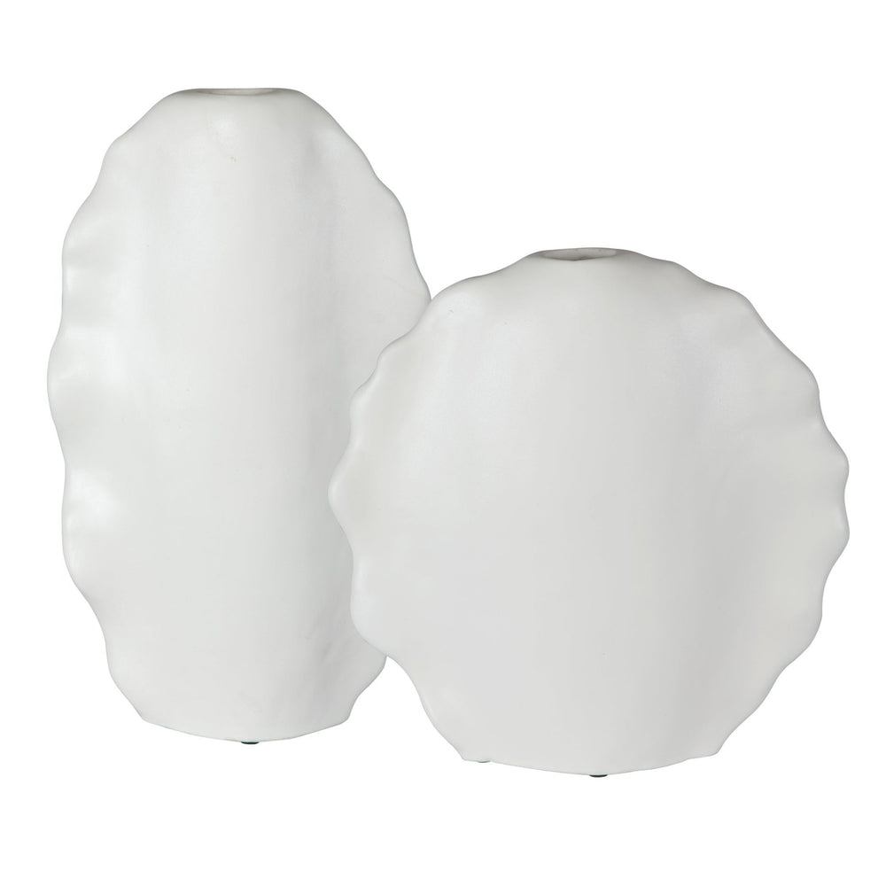 Ruffled Feathers Modern White Vases, S/2 - #shop_name Accessories