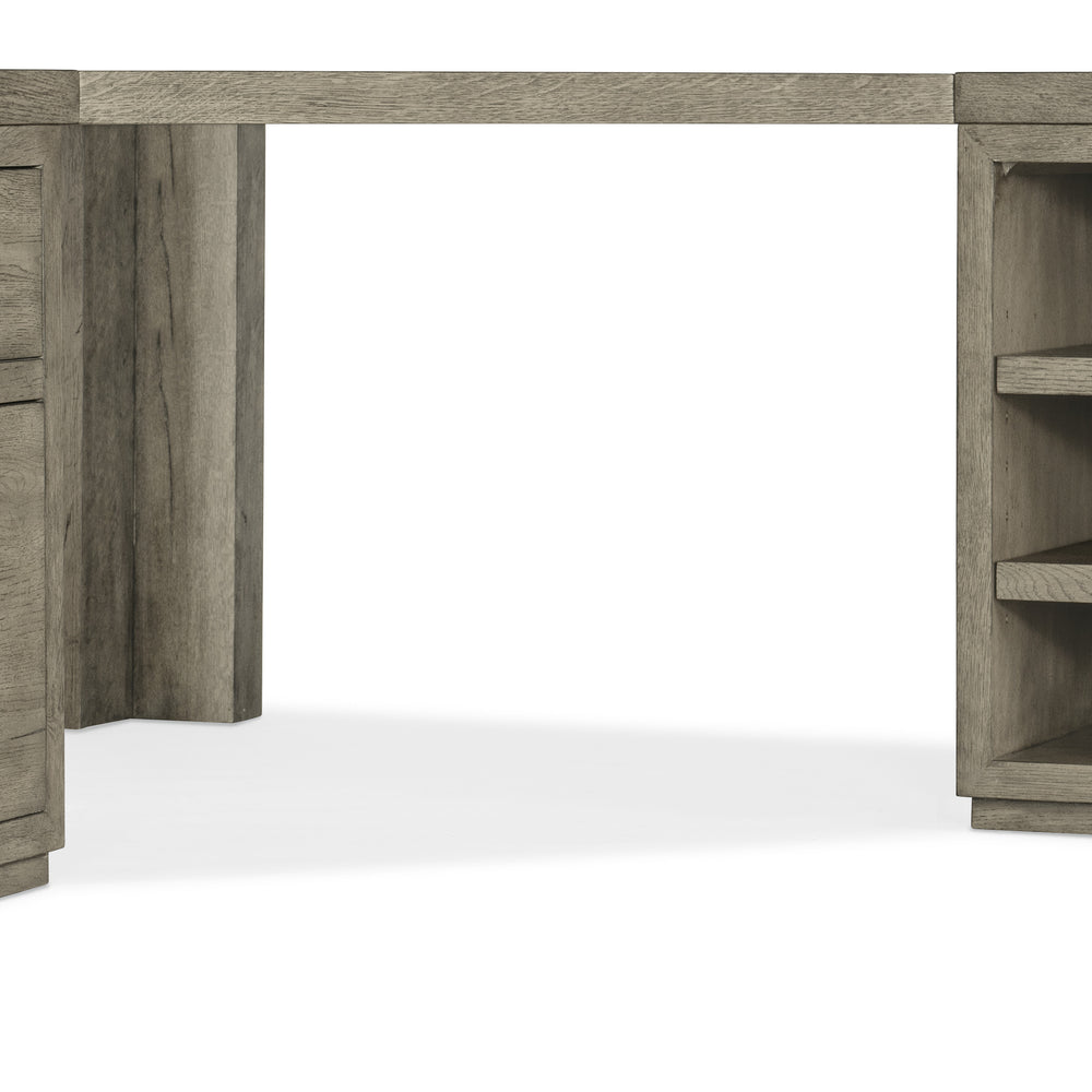 Linville Falls Corner Desk with File and Open Desk Cabinet.