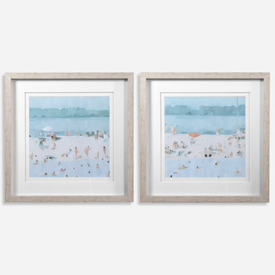 Sea Glass Sandbar Framed Prints, Set/2