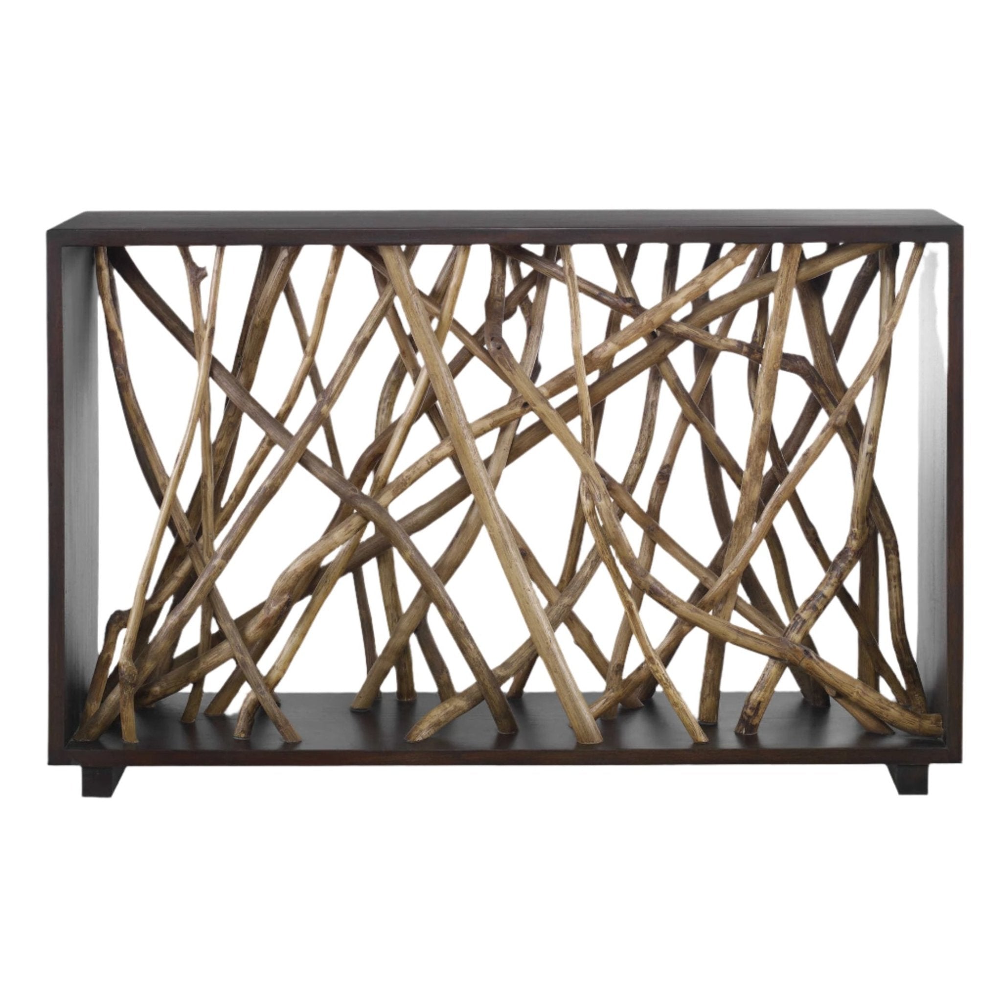 Uttermost Teak Maze Console Table