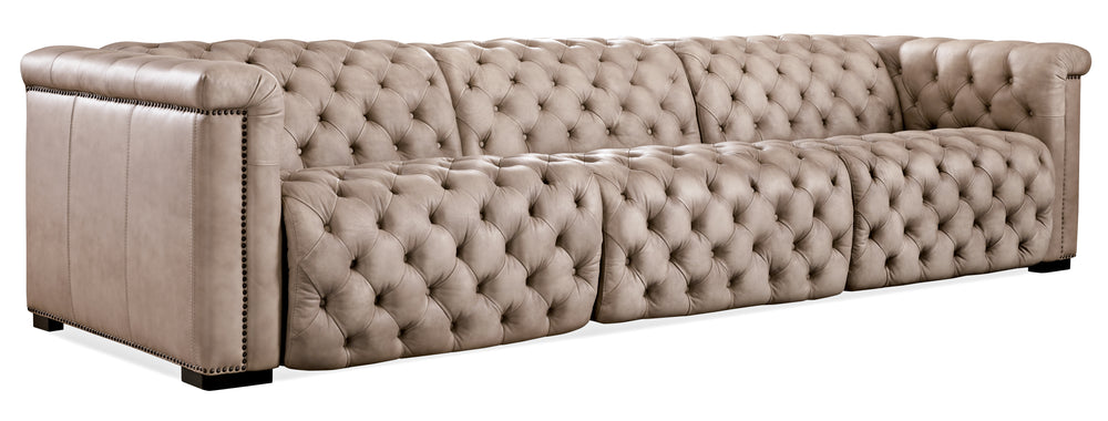 Savion Grandier Power Recliner Sofa with Power Headrest - Giovanni Taupe