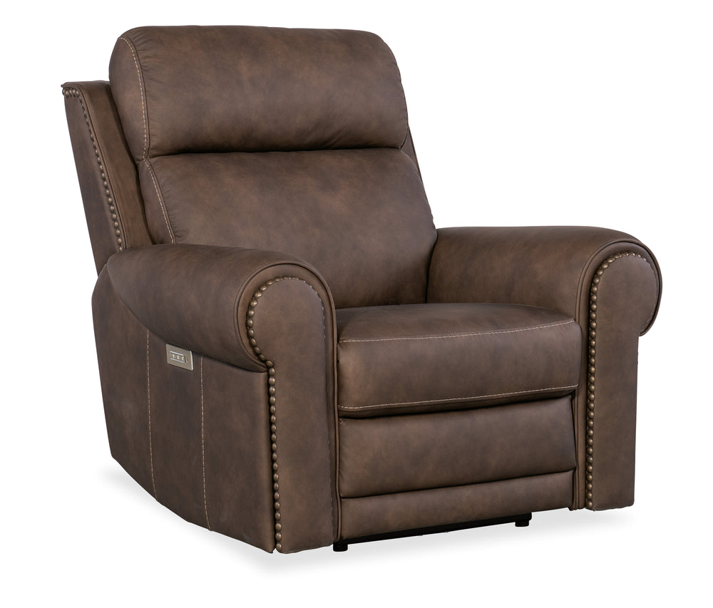 Duncan Power Recliner with Power Headrest & Lumbar - Kalahari Bark