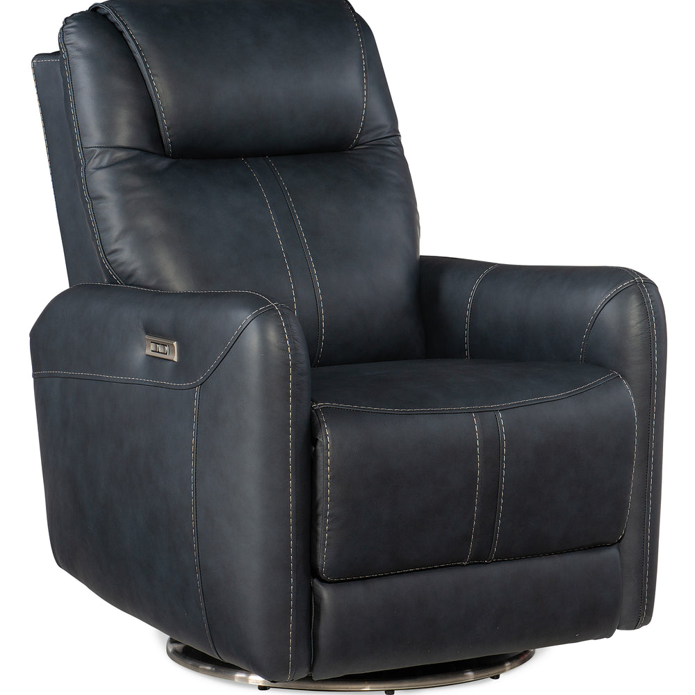 Steffen Swivel Power Recliner with Power Headrest - Aline Sea