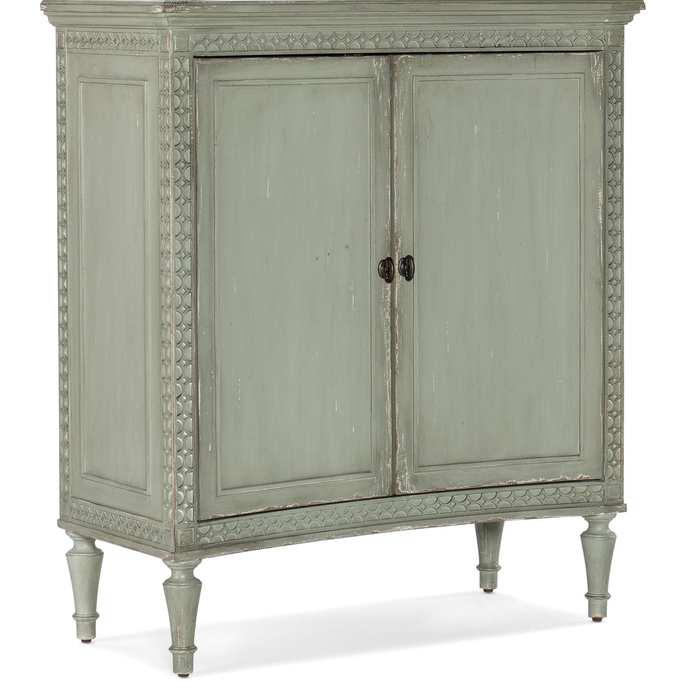 Charleston Two-Door Accent Chest - Verdigris Green.