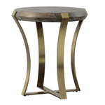 Unite Brass Leg Wood Side Table - #shop_name End Tables & Accent Tables