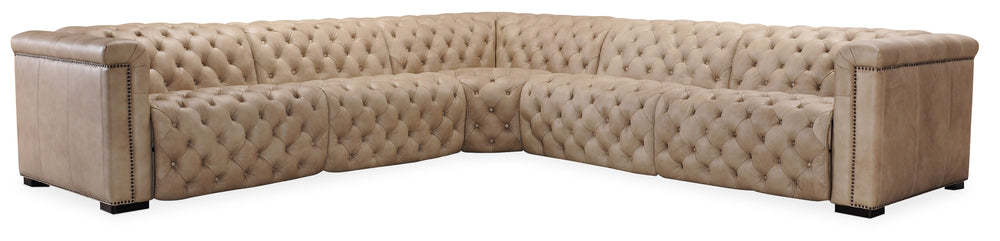 Savion Grandier 5-Piece Sectional with Power Recline & Power Headrest - Giovanni Taupe