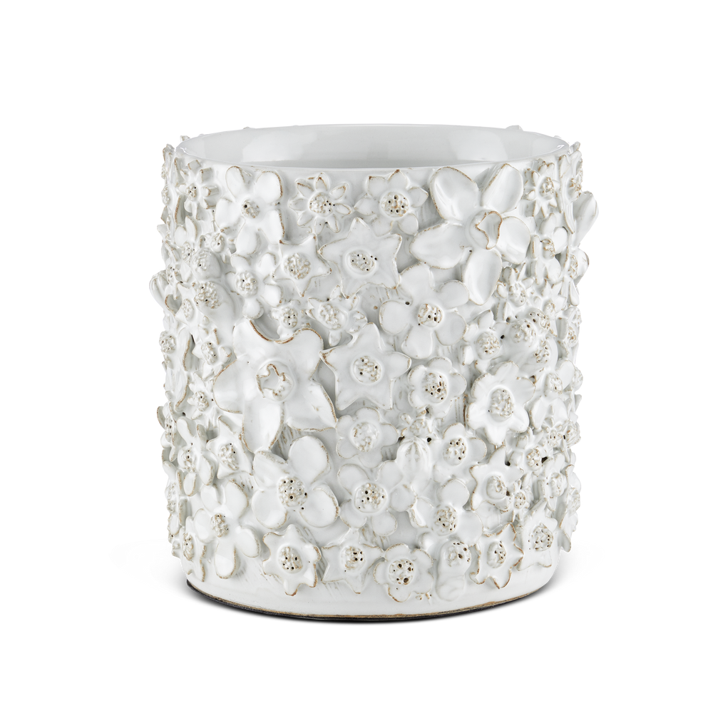 Jessamine Small White Cachepot.