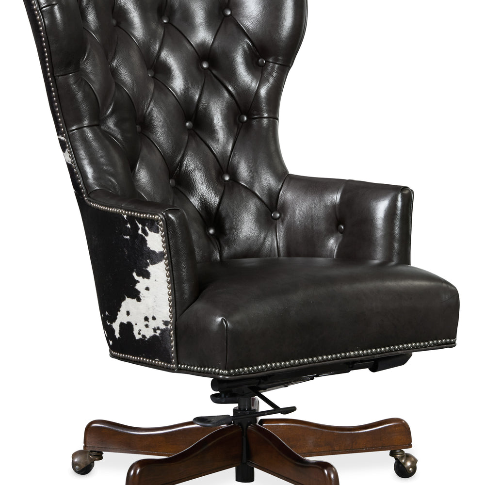 Katherine Executive Swivel Tilt Chair with Black & White HOH