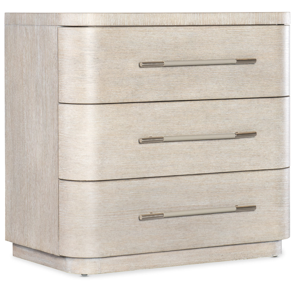 Modern Mood Three Drawer Nightstand - Diamond Finish.