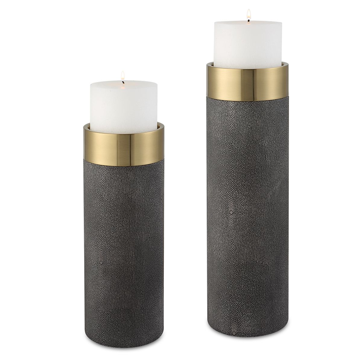 Wessex Grey Candleholders - Set of 2