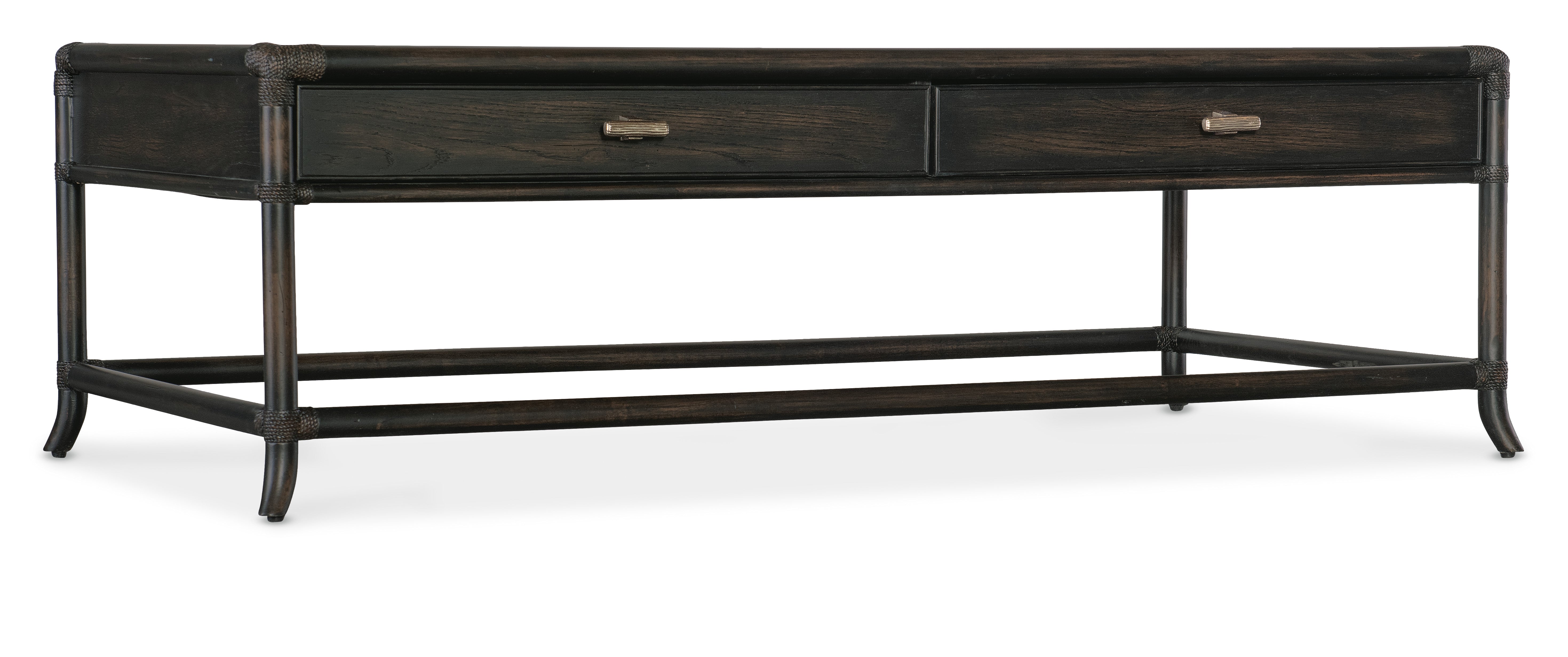 Hooker Furniture Retreat Pole Rattan Cocktail Table - Thumbnail 2