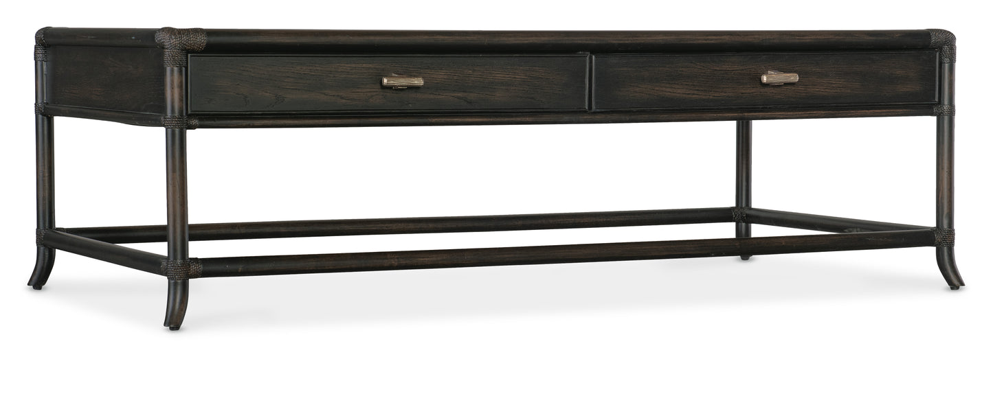 Retreat Pole Rattan Cocktail Table - Black Sand.