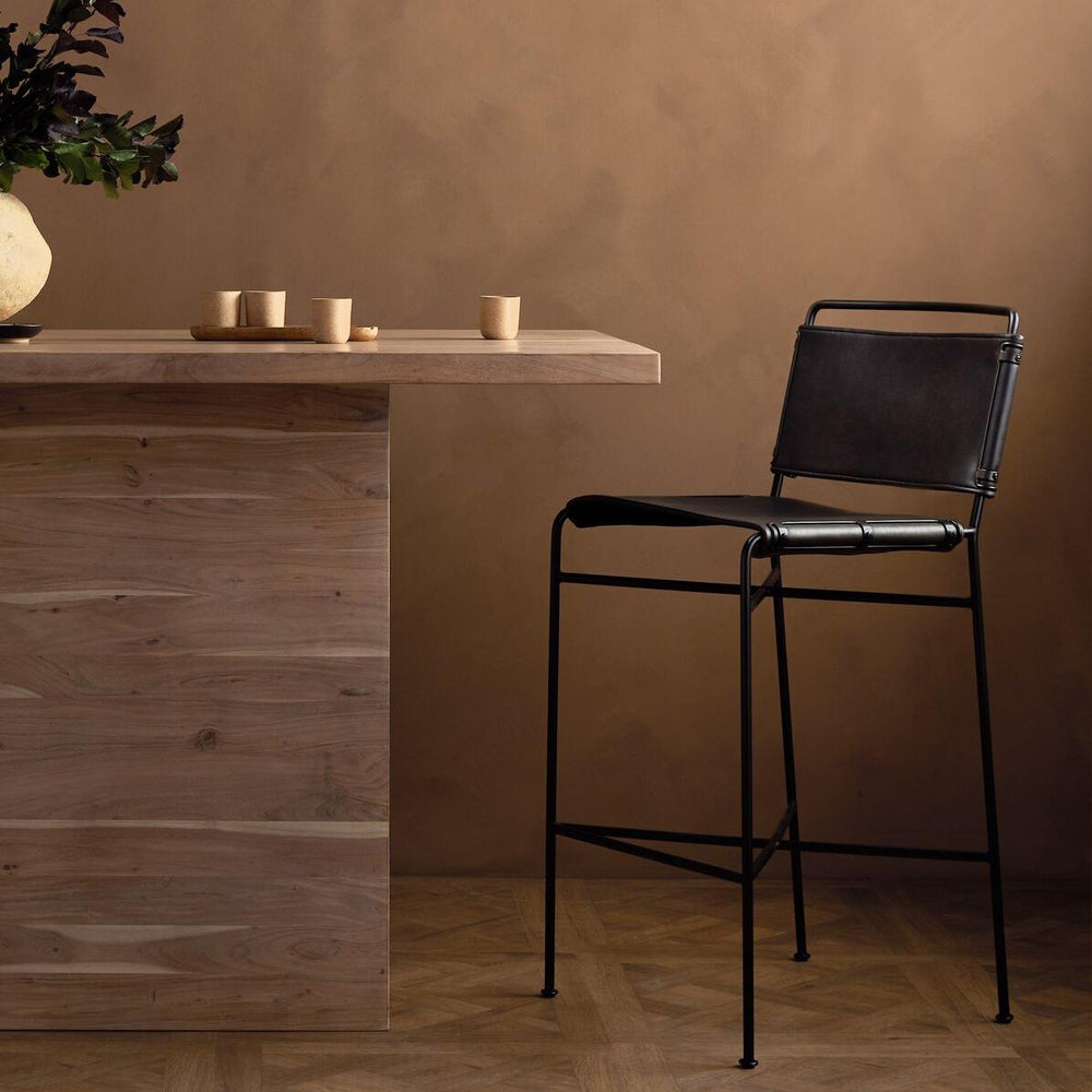 
                      
                        Wharton Bar Stool - Distressed Black
                      
                    