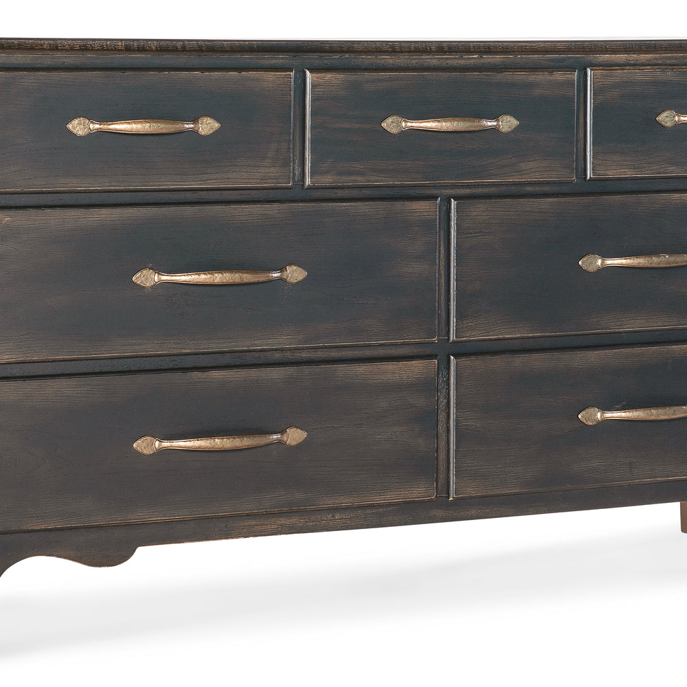 Americana Dresser with 7 Drawers - Black