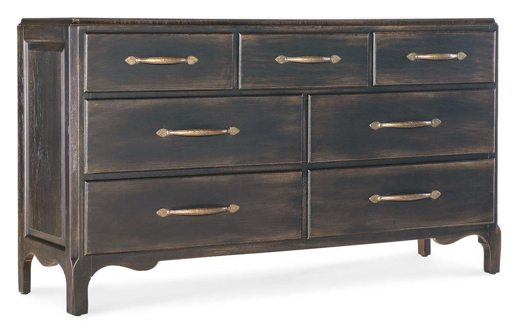 Americana Dresser with 7 Drawers - Black