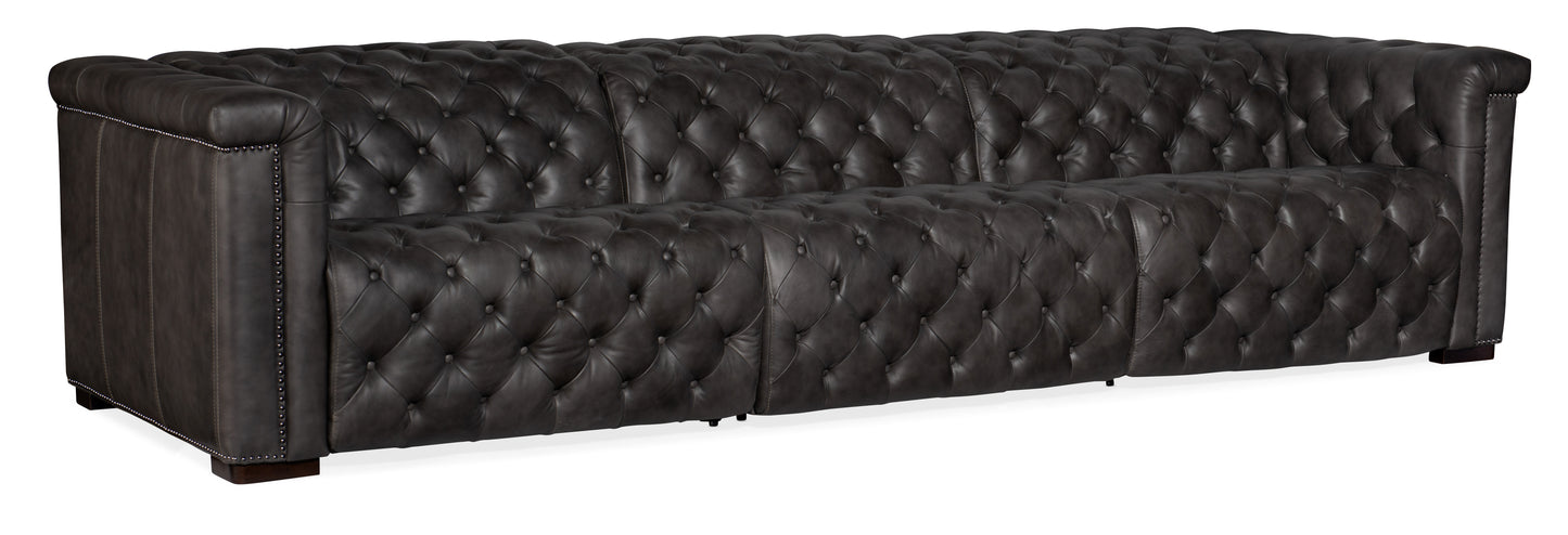 Savion Grandier Power Recliner Sofa with Power Headrest - Bellagio Gravel